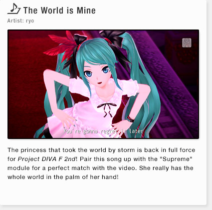 SONGS｜Hatsune Miku: Project DIVA F 2nd